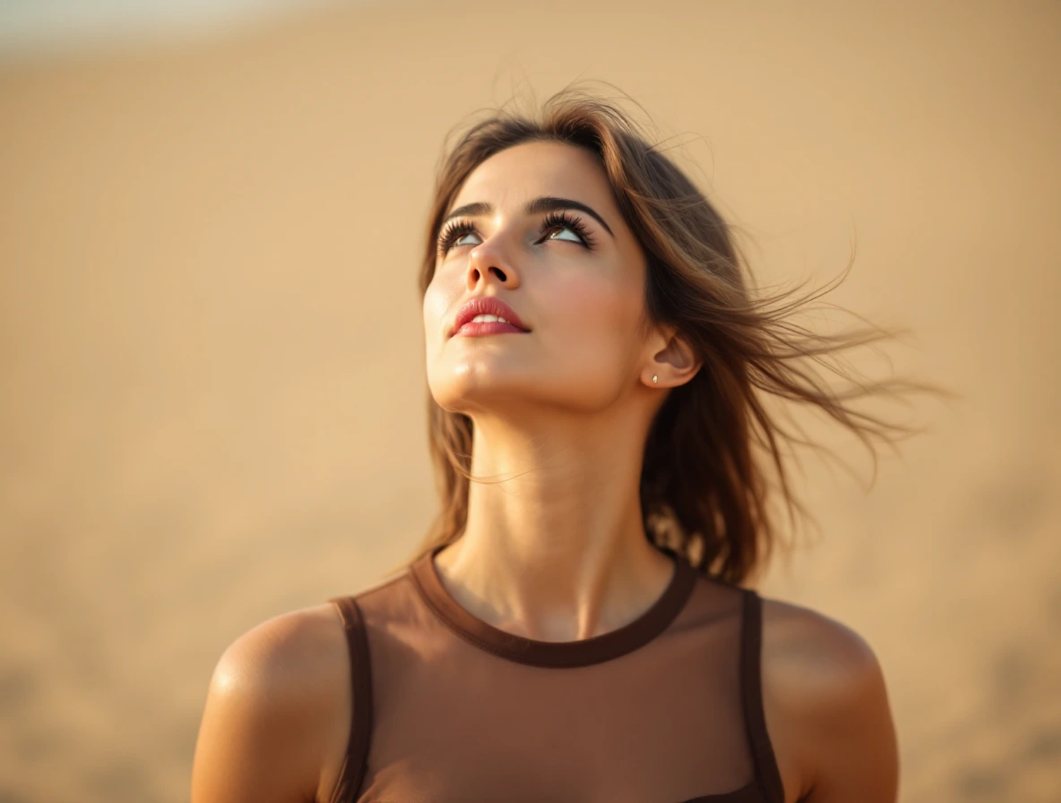 Serene Woman Gazing Upwards