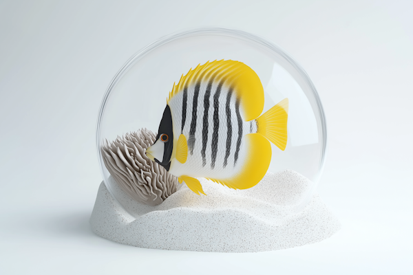 Stylized Emperor Angelfish in a Sphere