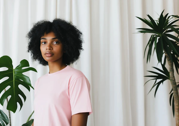Serene Woman with Plant