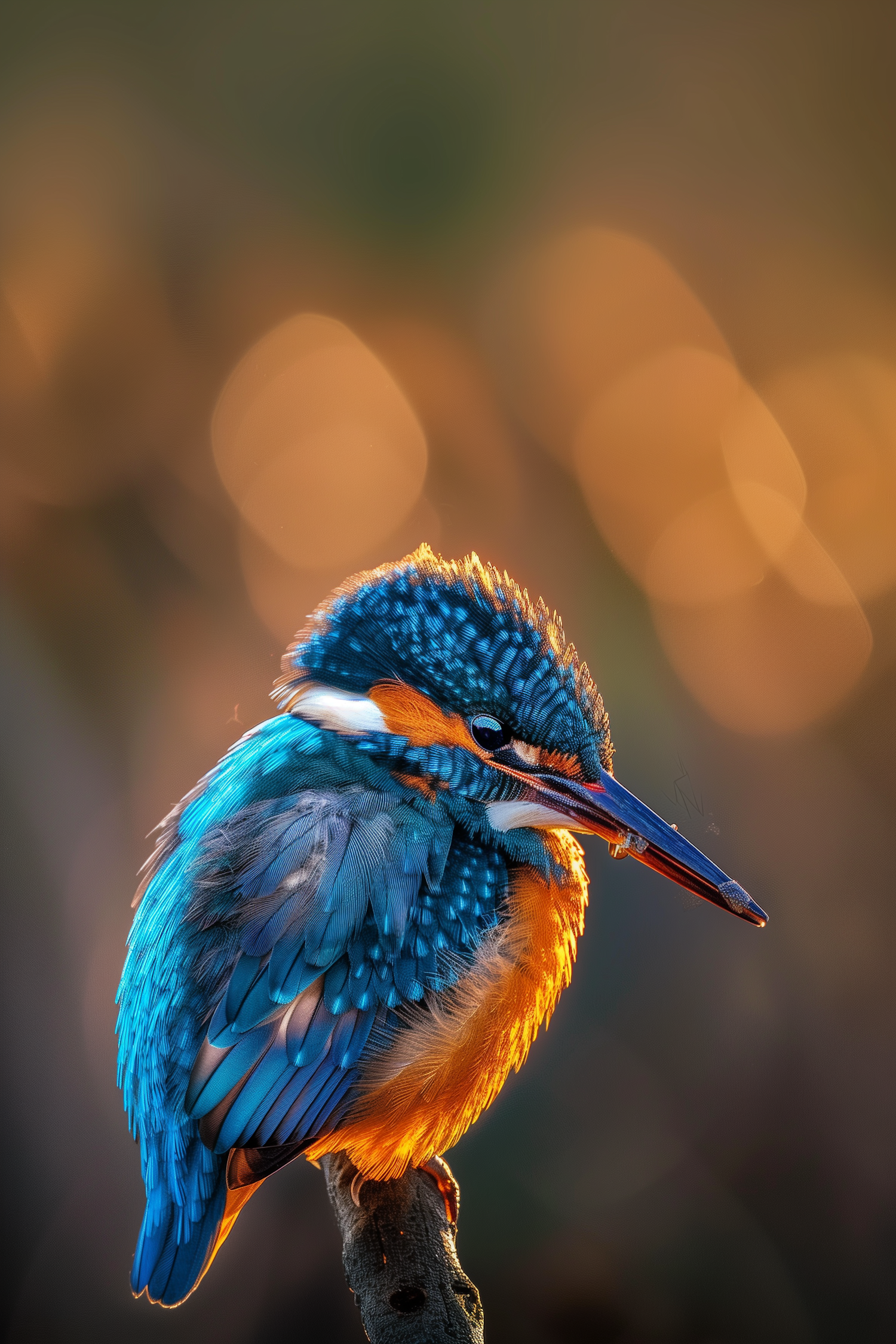 Vivid Kingfisher Perched on Branch