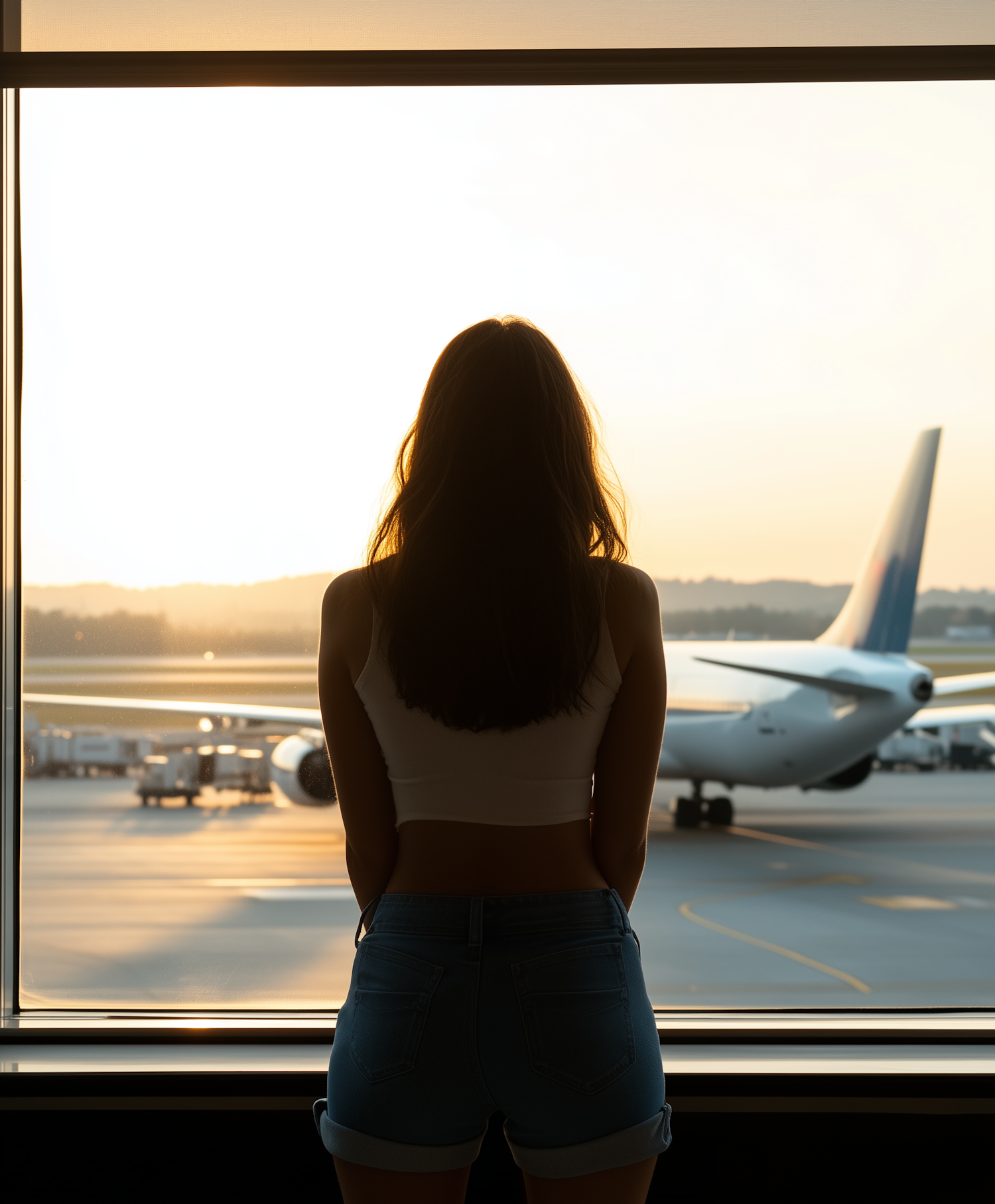 Woman at Airport Window