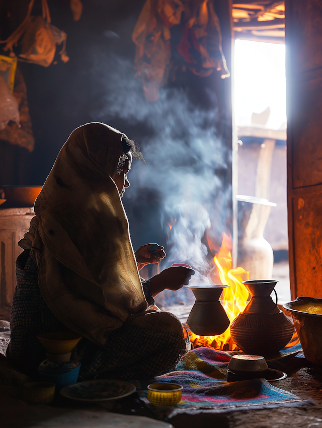 Traditional Cooking Scene