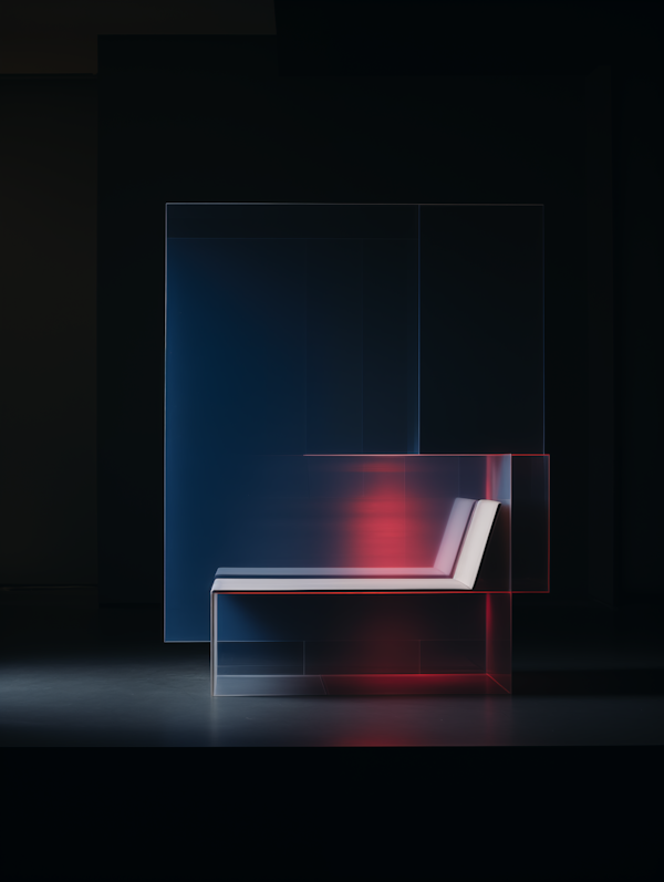 Futuristic Translucent Bench Scene