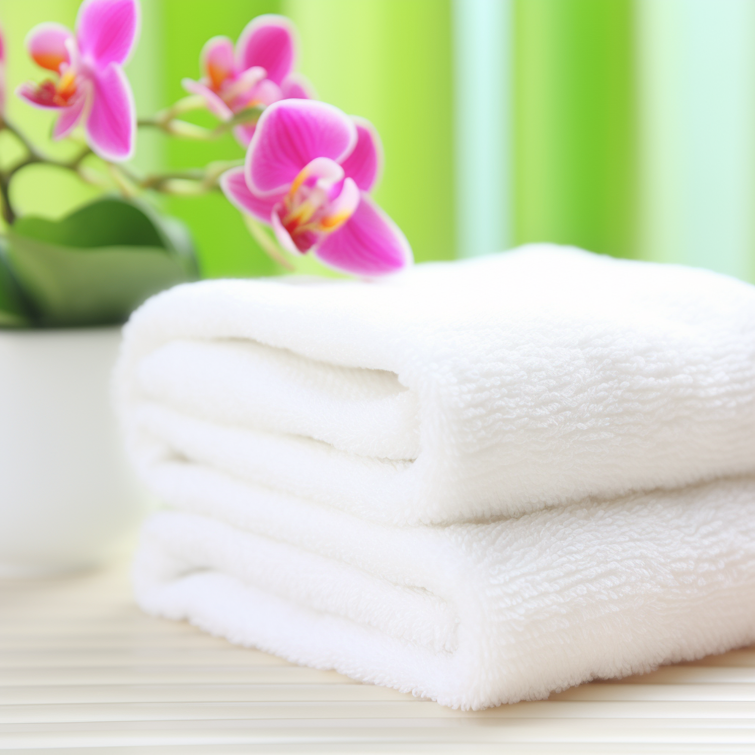 Luxurious Spa Towels with Orchid Accents