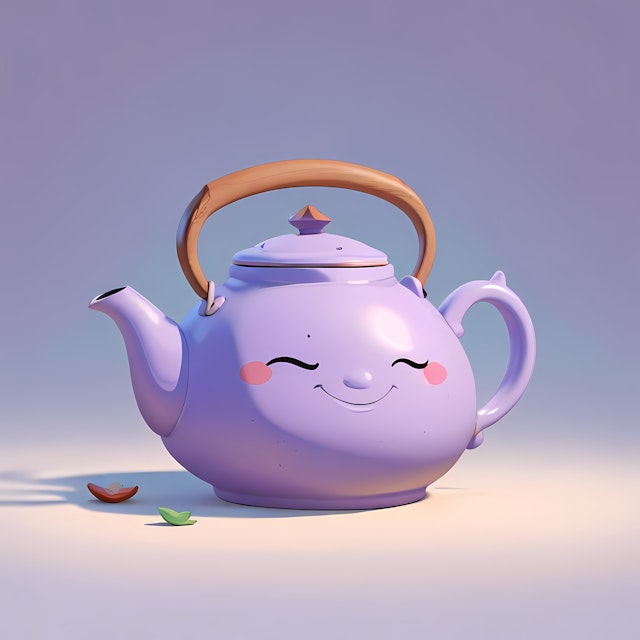 Whimsical Cartoon Teapot