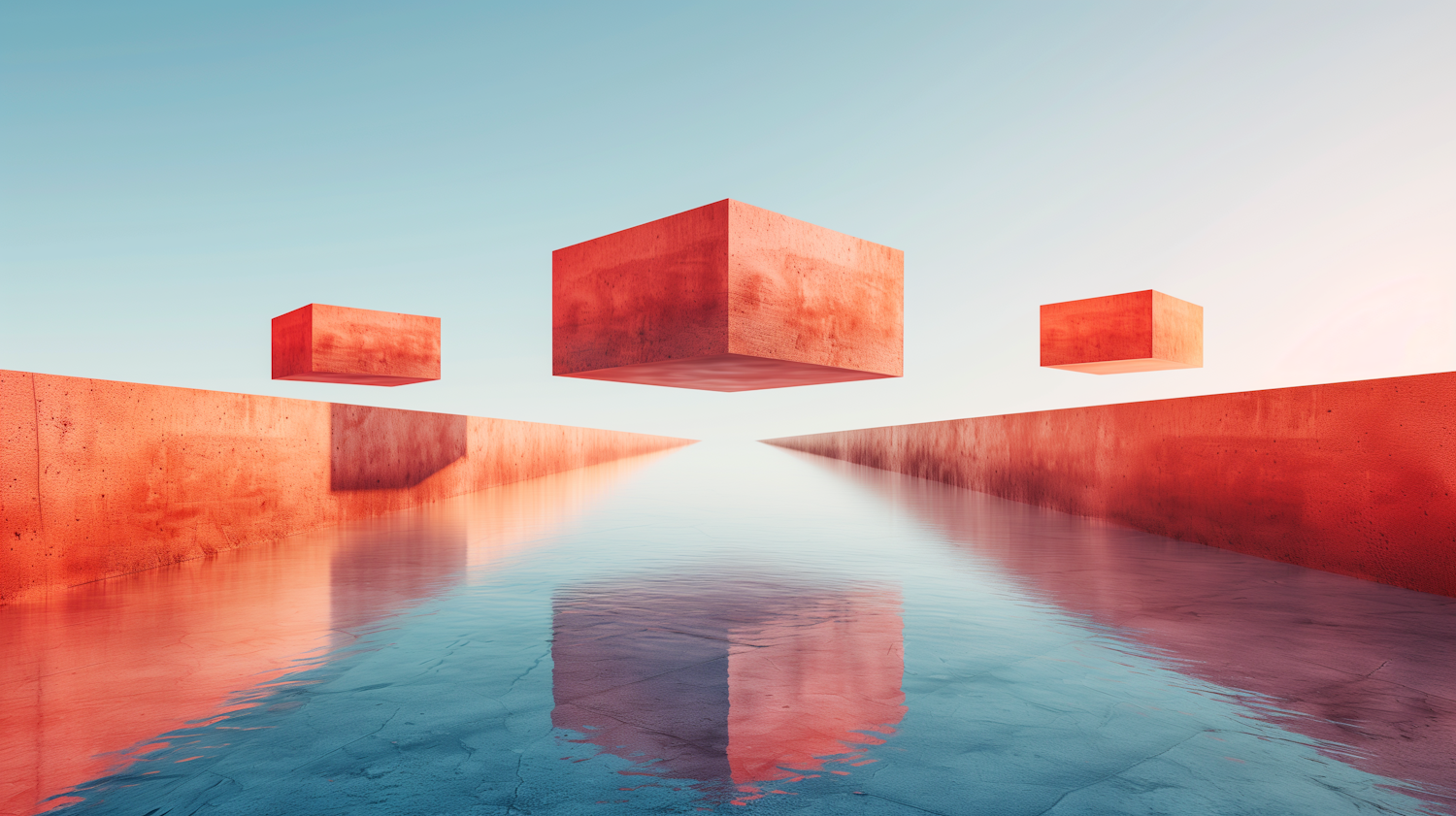 Floating Red Parallelepiped