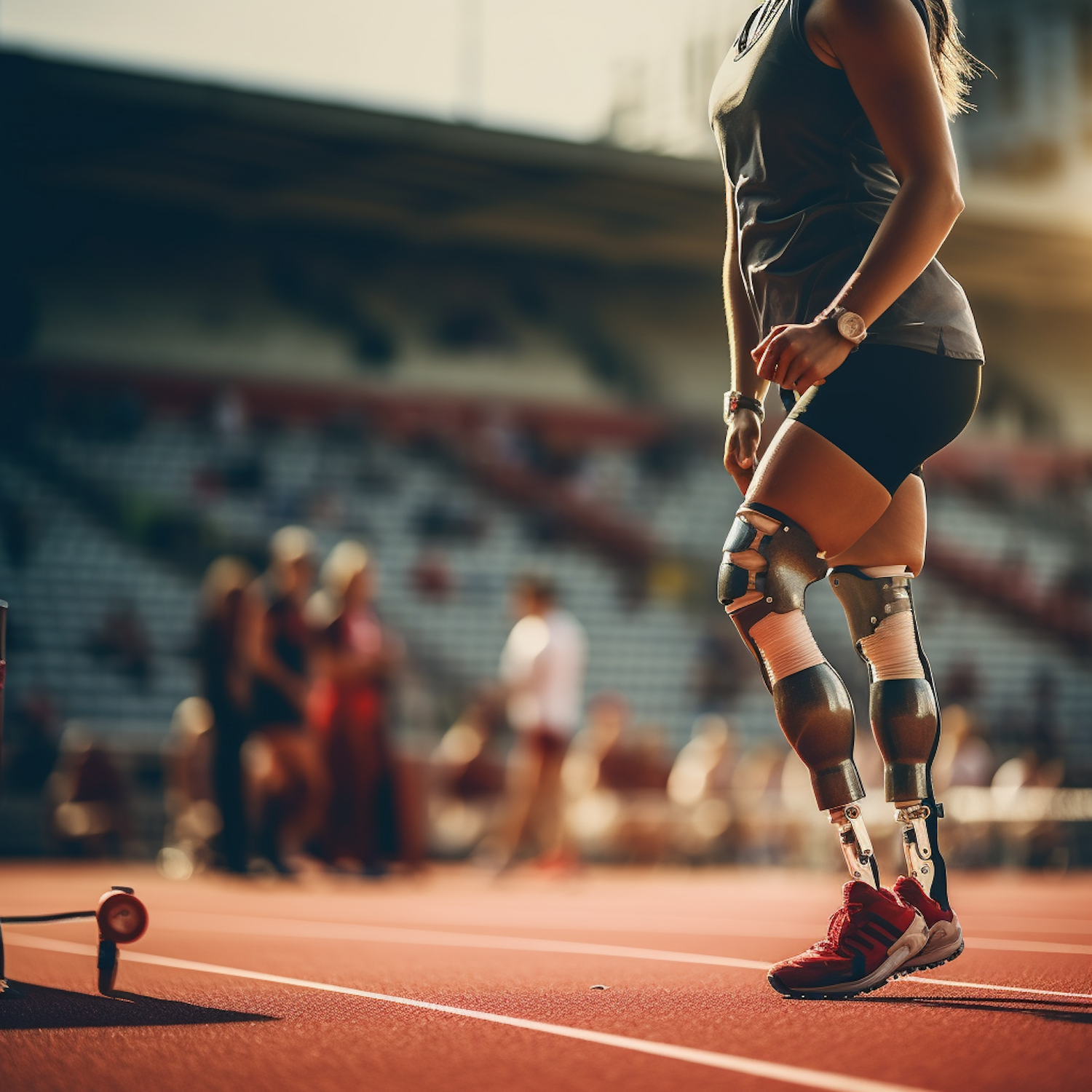 Resilient Sprinter in Sunlit Arena