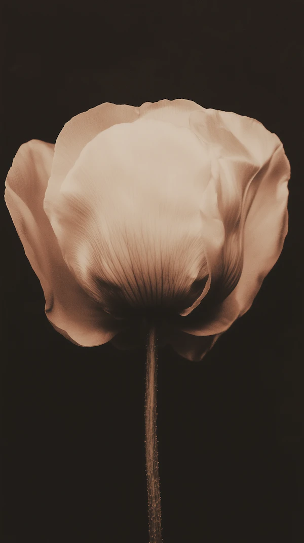 Sepia Poppy Close-Up