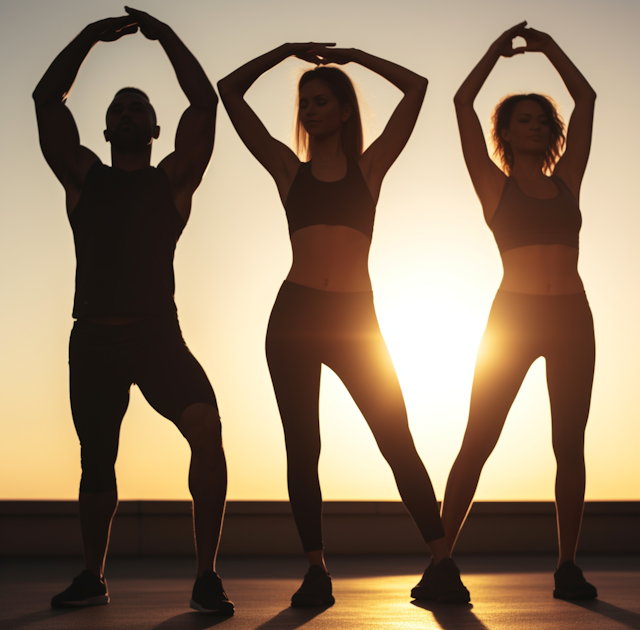 Sunrise Silhouette Yoga Trio