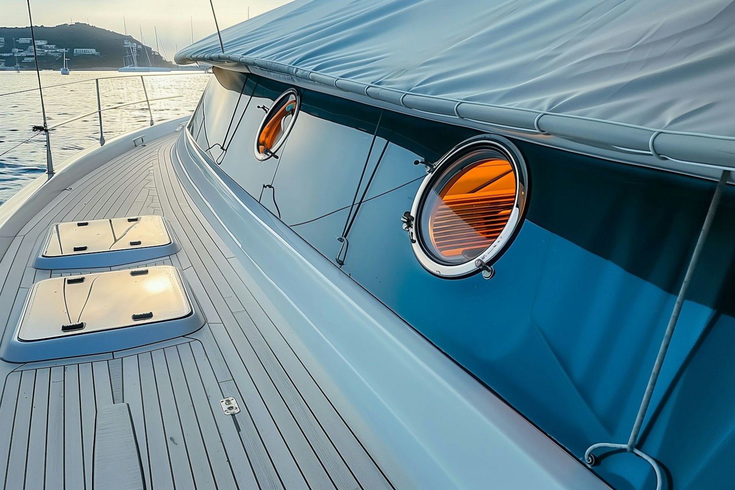 Luxurious Yacht at Dusk