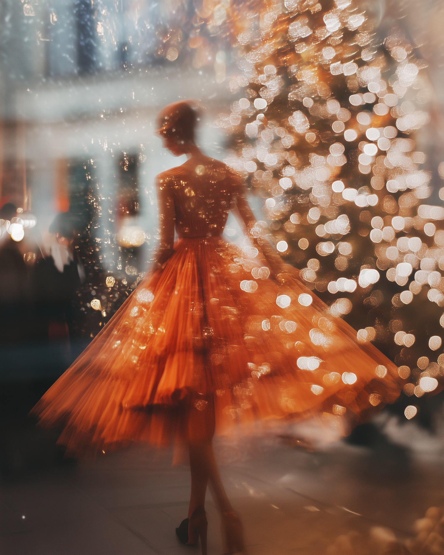 Silhouette in Orange Dress