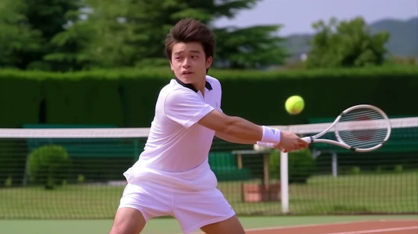 Dynamic Tennis Player in Action
