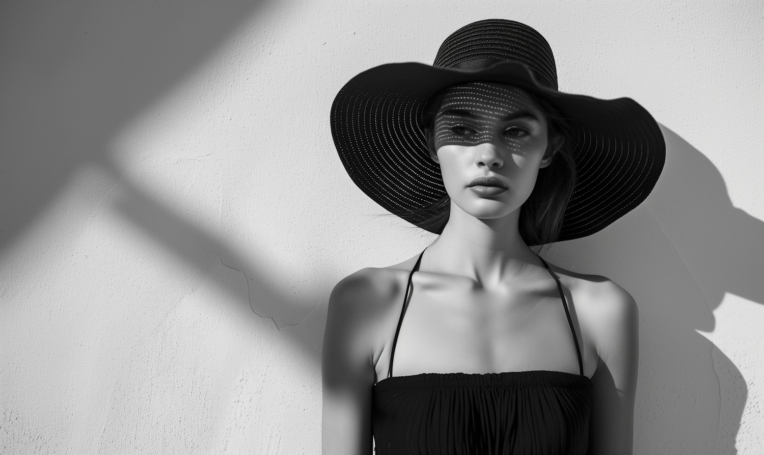 Elegant Monochrome Portrait of Young Woman