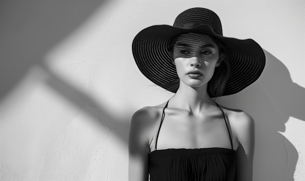 Elegant Monochrome Portrait of Young Woman