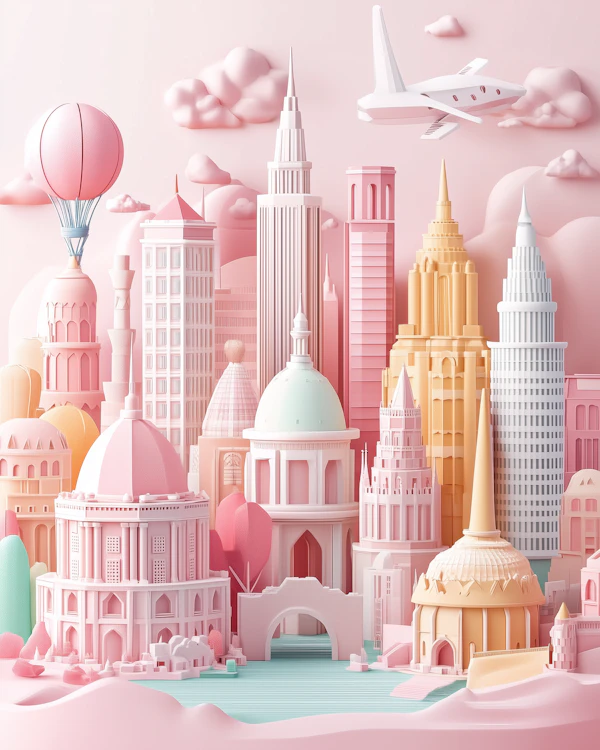 Whimsical Cityscape Art