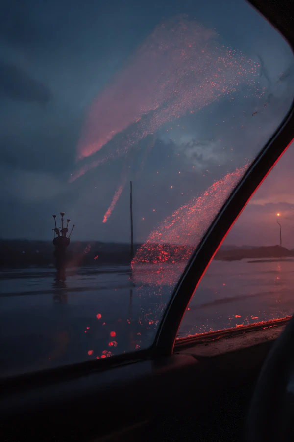 Moody Car Window Scene