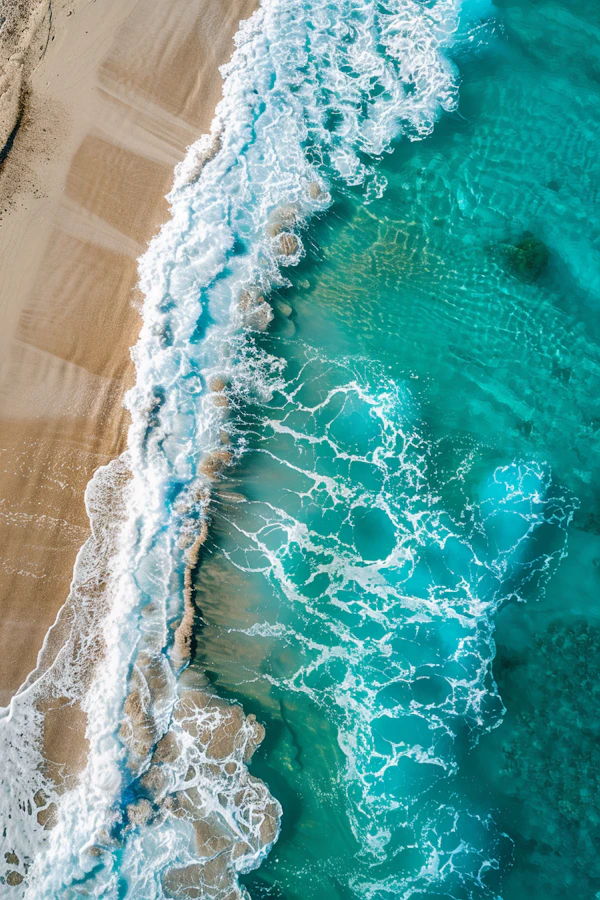 Aerial View of Untouched Beach