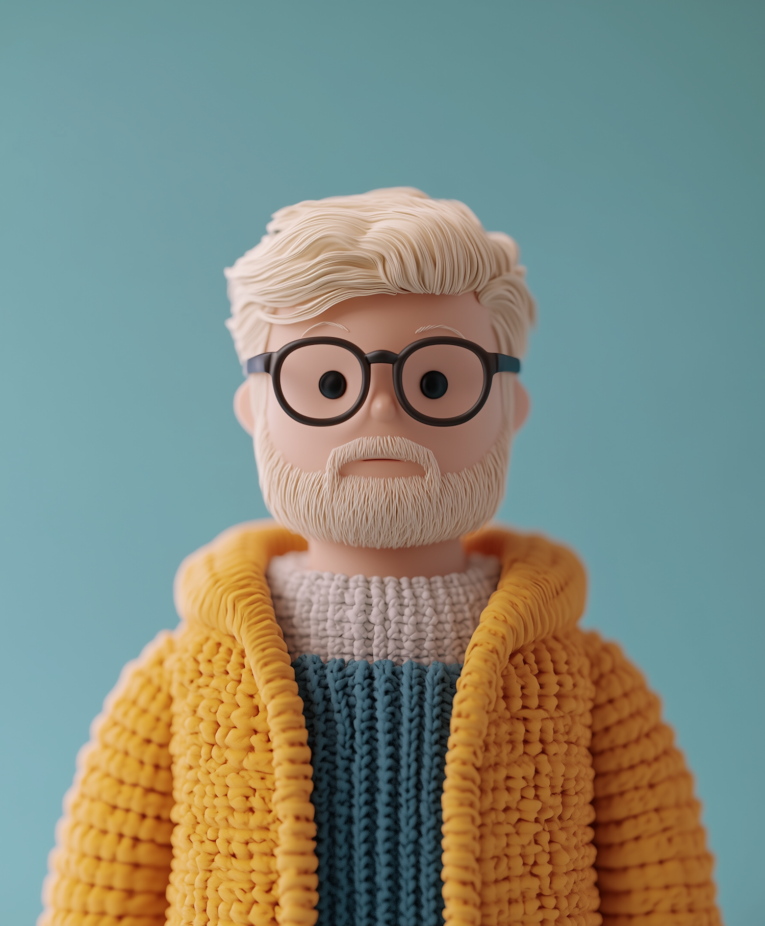 Stylized Elderly Male Figure