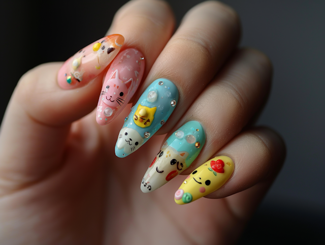 Whimsical Animal Nail Art