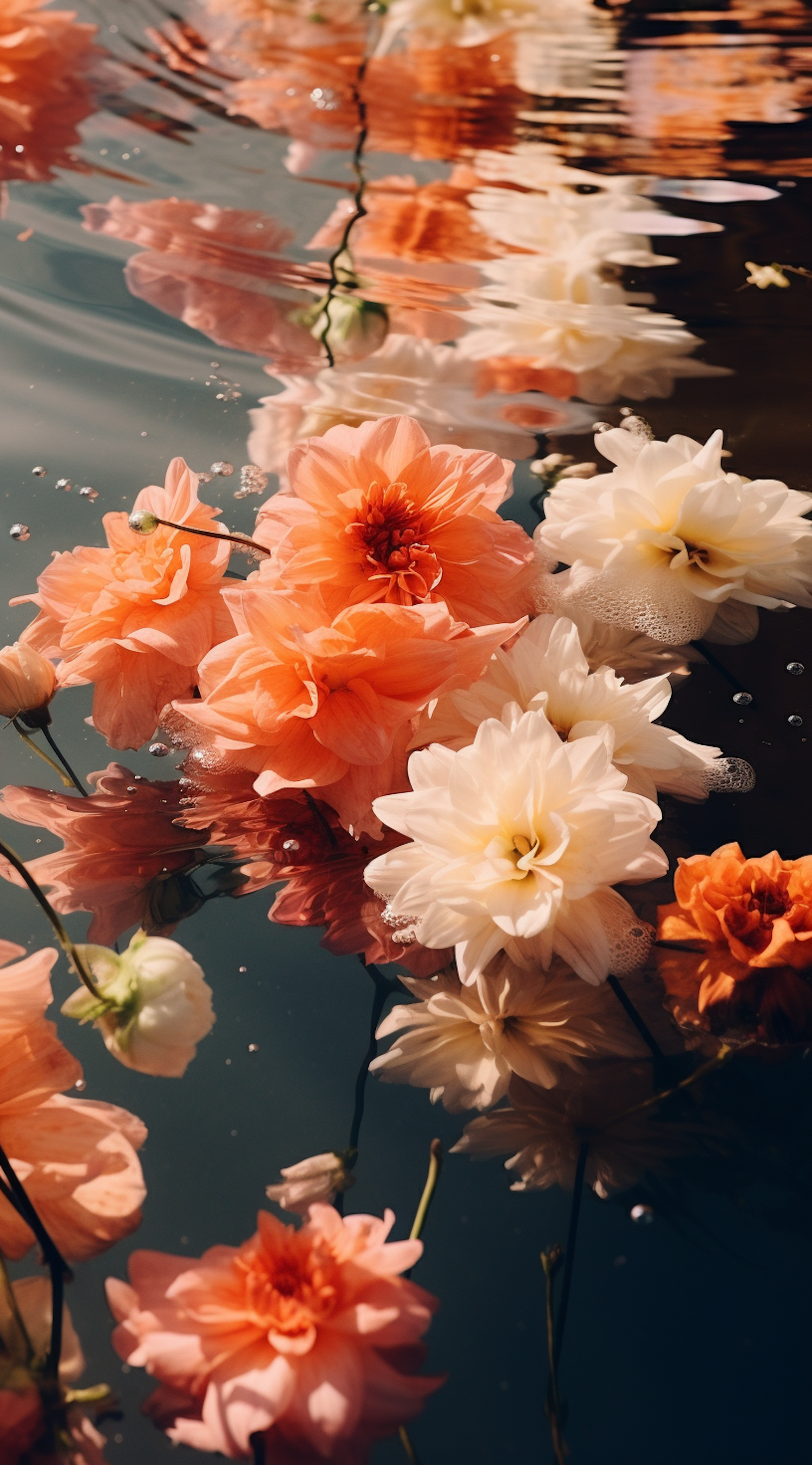 Serene Dahlias Adrift