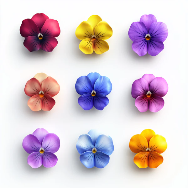 Vibrant Pansy Grid
