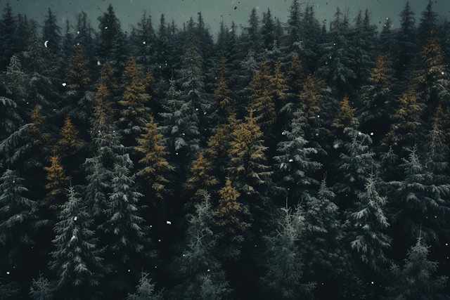 Serene Coniferous Snowscape