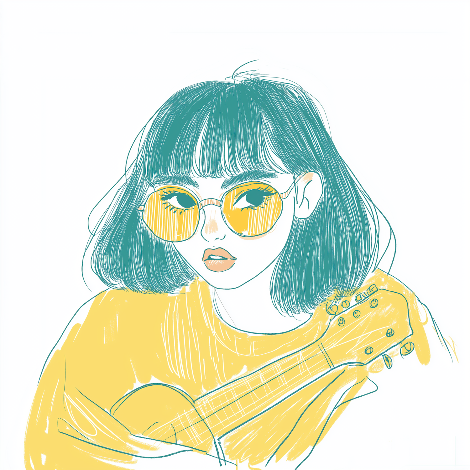 Young Woman with Ukulele