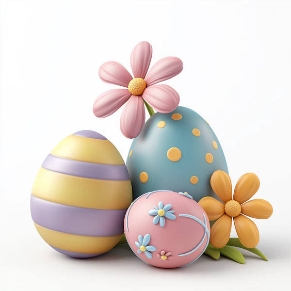 Easter Eggs and Flowers