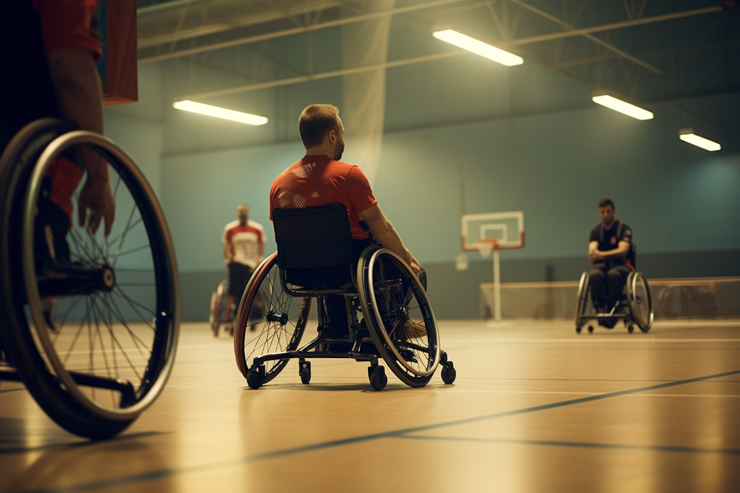 Concentration in Motion: Wheelchair Basketball Athlete