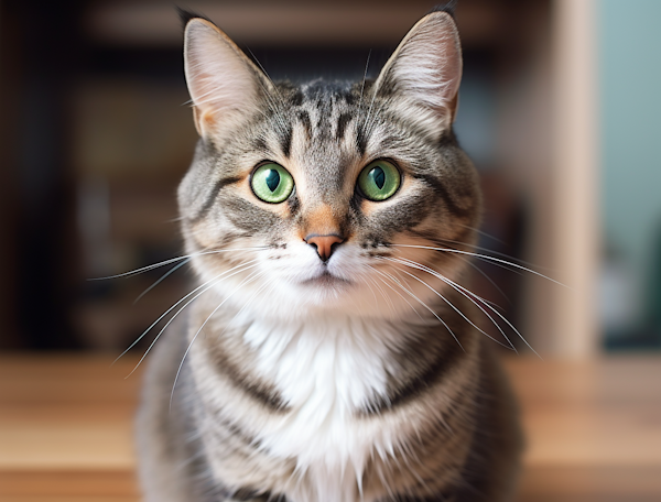 Focused Tabby with Green Eyes