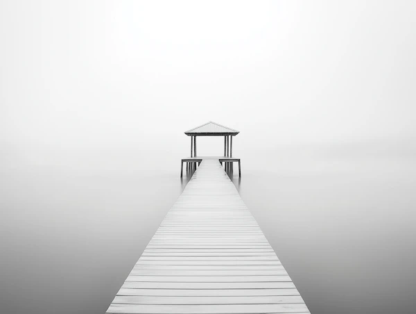 Foggy Pier and Gazebo