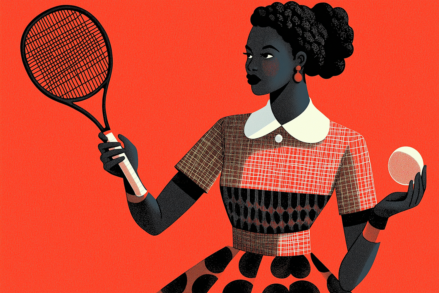 Vintage Tennis Illustration