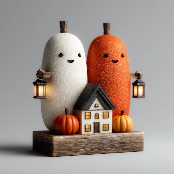 Whimsical Pumpkin Scene