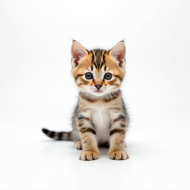 Adorable Kitten on White Background