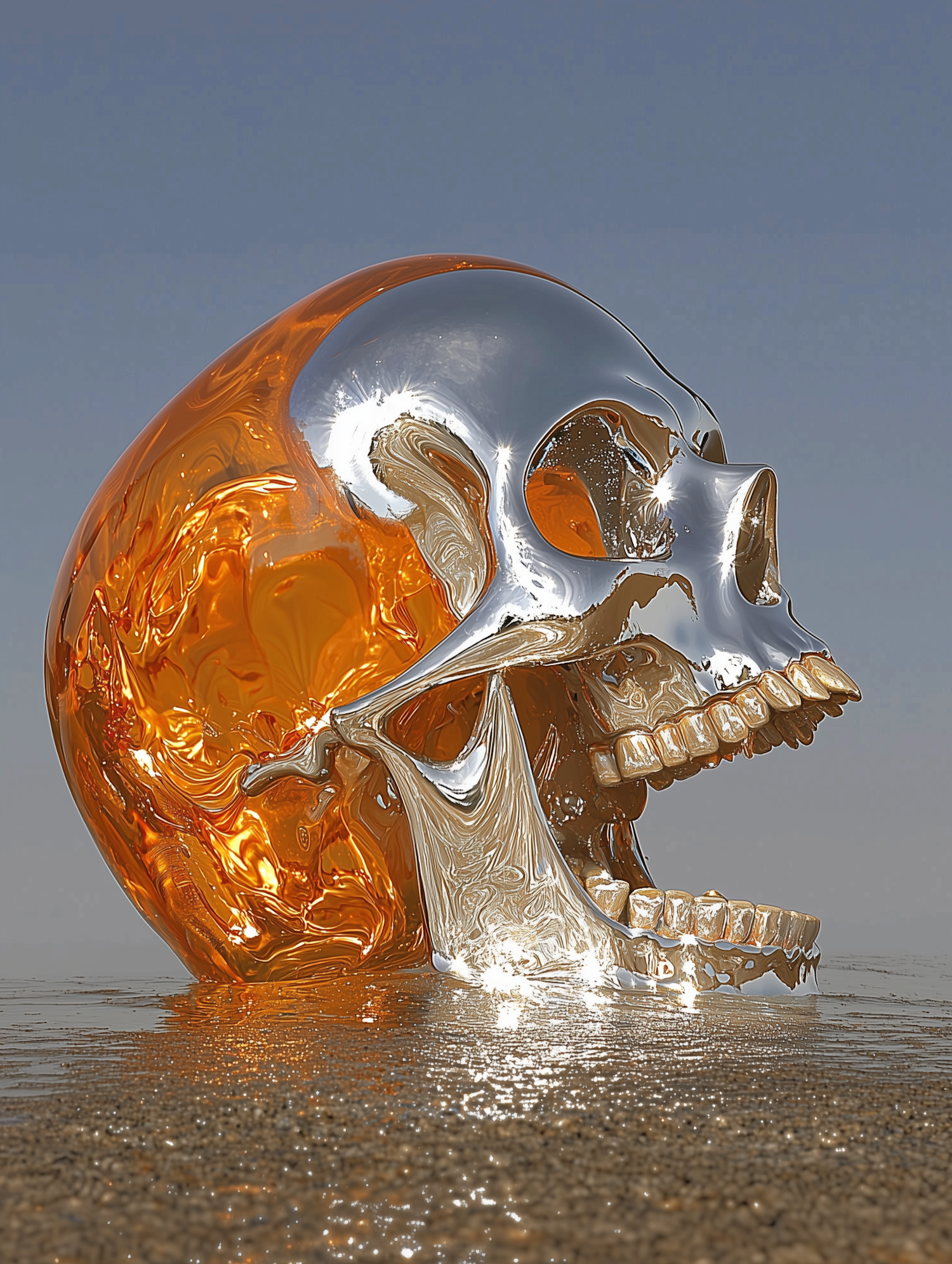 Dual-Tone Artistic Skull