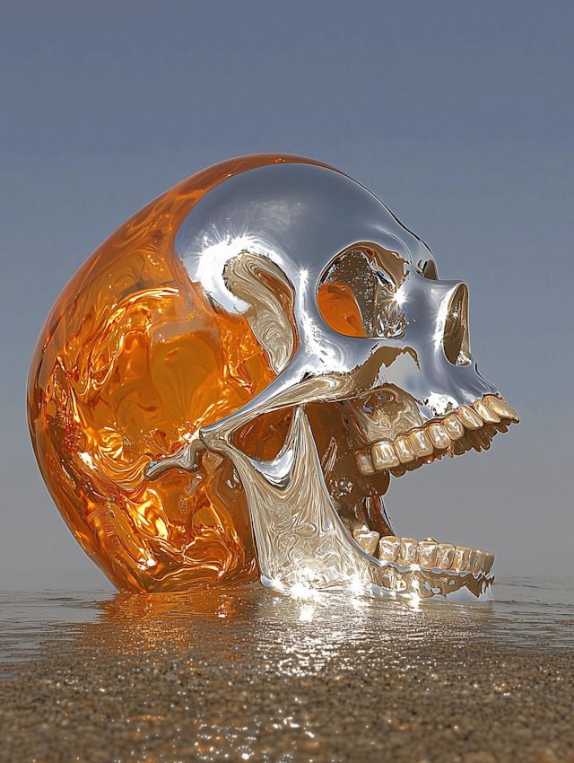 Dual-Tone Artistic Skull