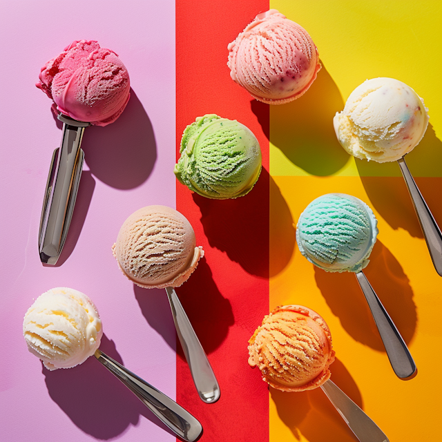 Colorful Assortment of Ice Cream Scoops