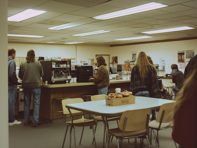 Casual Break Room Gathering