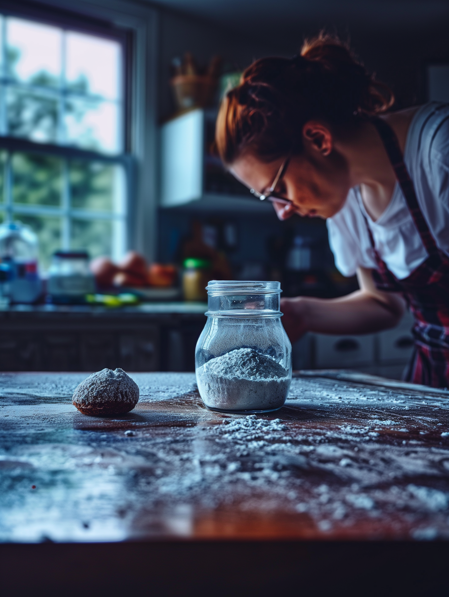 Woman Baking in Home Kitchen