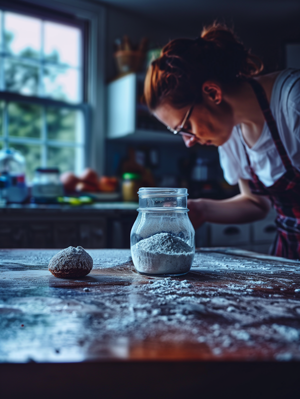 Woman Baking in Home Kitchen