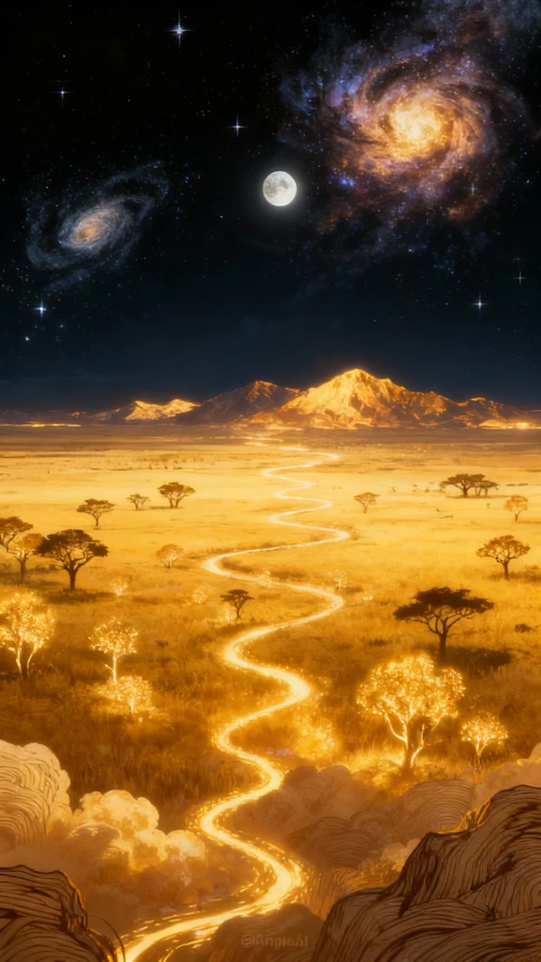 Surreal Starry Landscape