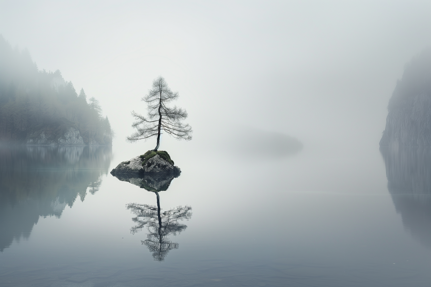 Serene Lakeside Tree