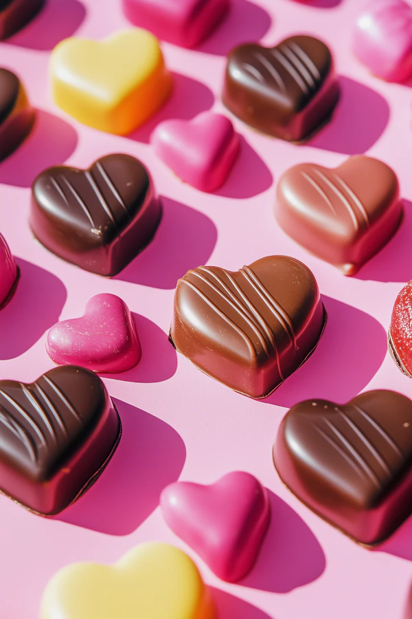 Heart-Shaped Chocolates and Candies