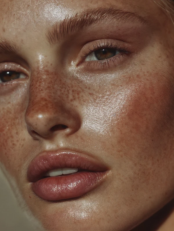 Freckled Face Close-Up