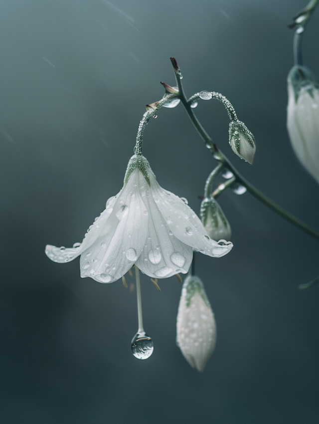 Raindrop-laced White Flowers