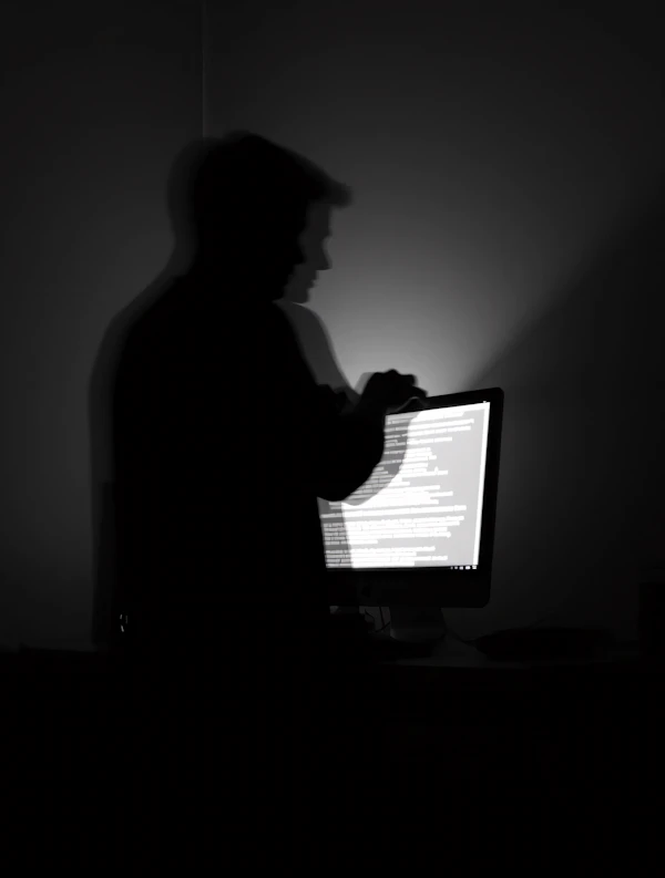 Silhouette at Computer