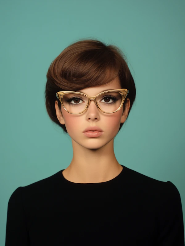 Woman with Cat-Eye Glasses