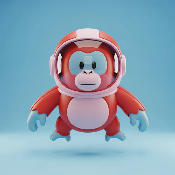 Cartoon Astronaut Monkey