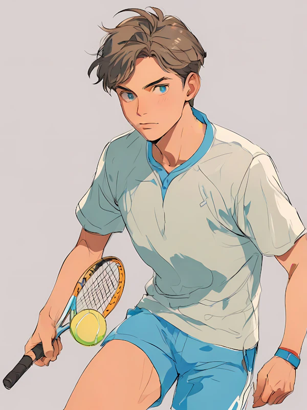 Tennis Player in Action