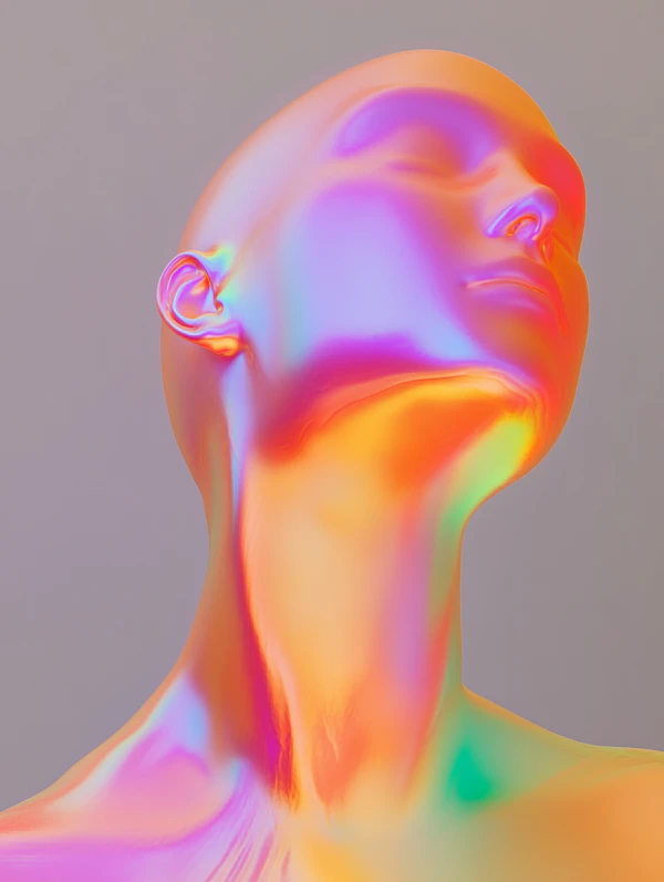 Futuristic Iridescent Head